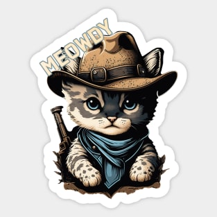 Meowdy Cowboy Cat - Cute Kitten Sticker